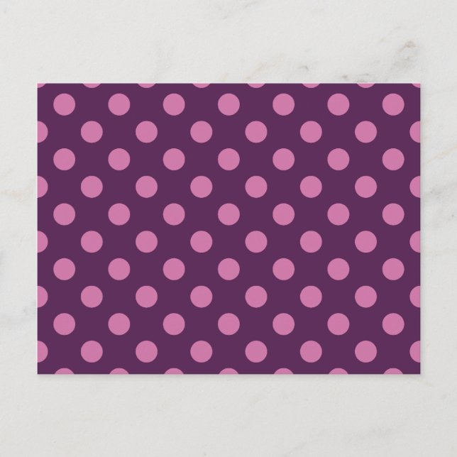 Lila Polka Dots Postkarte (Vorderseite)