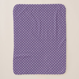 Lila Polka Dots Sherpa Blanket Sherpadecke