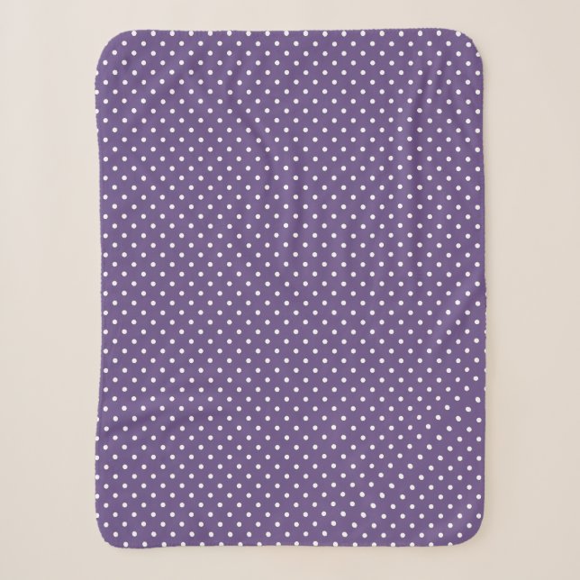 Lila Polka Dots Sherpa Blanket Sherpadecke (Vorderseite)