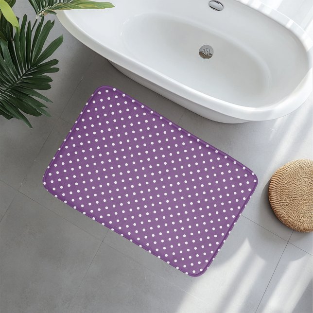 Lila Polka Dots Small Badematte (Von Creator hochgeladen)