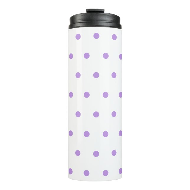 Lila Polka Dots Thermosbecher (Vorderseite)