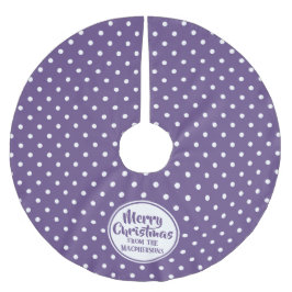 Lila Polka Dots Weihnachtsbaumrock Polyester Weihnachtsbaumdecke