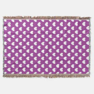 Lila Polka-Herzen Decke