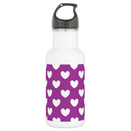 Lila Polka-Herzen Edelstahlflasche