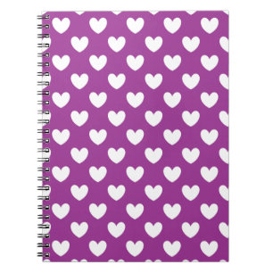Lila Polka-Herzen Notizblock