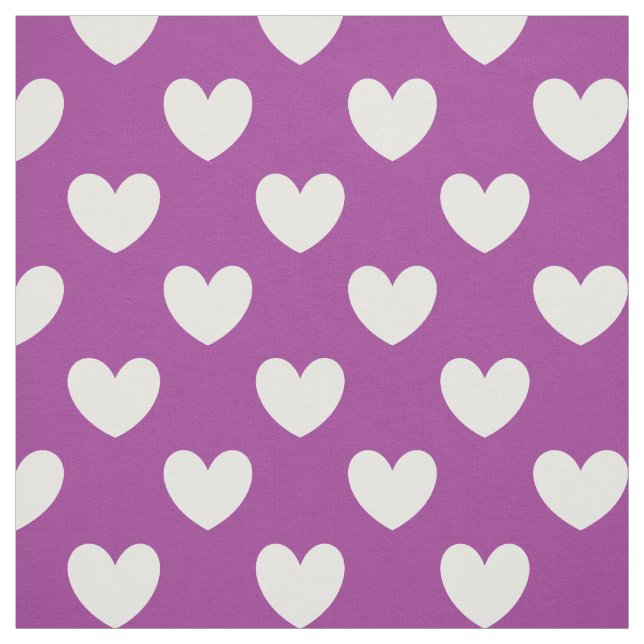 Lila Polka-Herzen Stoff (Muster)