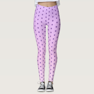 Lila Polka-Punkt auf Girly Pink und Lilac Leggings