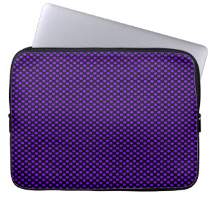 Lila Polka-Punkte auf Schwarzem Laptopschutzhülle