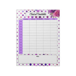 Lila Polka-Punkte _ Klinischer Zeitplan Notizblock