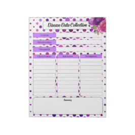 Lila Polka-Punkte _ Krankheitsdaten Notizblock
