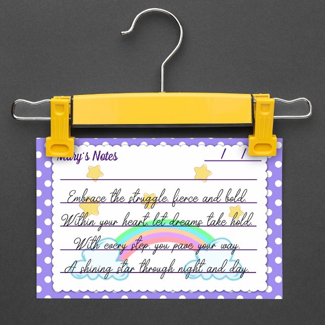 Lila Polka-Punkte, niedliche Sterne & Regenbogen 4 Post-it Klebezettel (Von Creator hochgeladen)