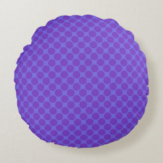 Lila "Polka Punkte" Version 2 Rundes Kissen