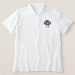 Lila Polo-Shirt mit besticktem Mushroom