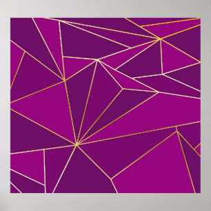 Lila Polygonkunst: geometrischer Hintergrund der G Poster