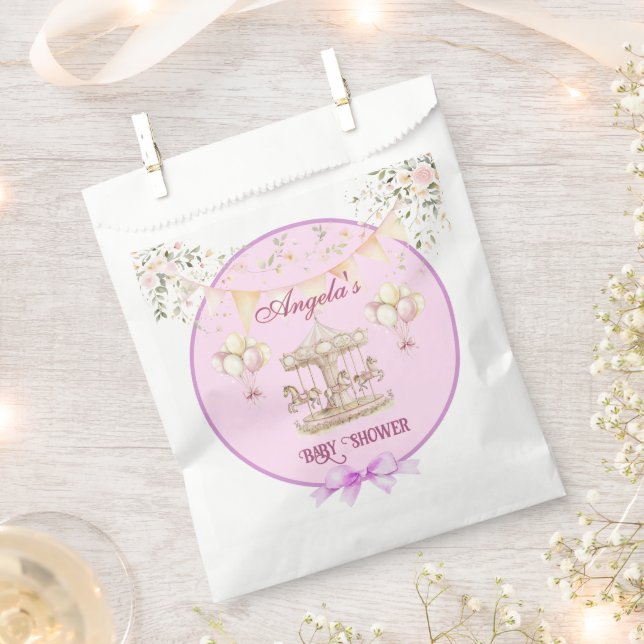 Lila Pony Dreams-Baby Dusche Fevor Taschen Geschenktütchen (Ausgeschnitten)