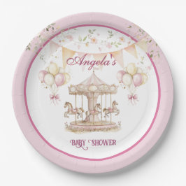 Lila Pony Dreams-Baby Dusche Teller (groß)