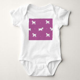 Lila Poodle: monochromes Retro-Muster Baby Strampler