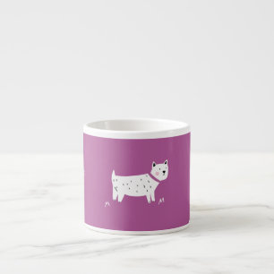 Lila Poodle: monochromes Retro-Muster Espressotasse