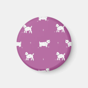 Lila Poodle: monochromes Retro-Muster Magnet