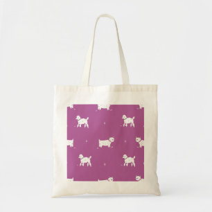 Lila Poodle: monochromes Retro-Muster Tragetasche