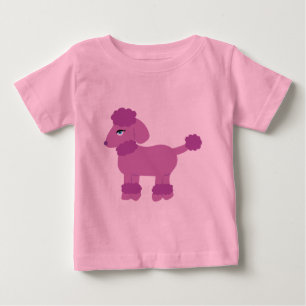 Lila Poodle Säugling T - Shirt