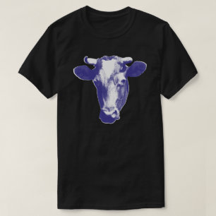 Lila Pop Art Cow Graphic T-Shirt