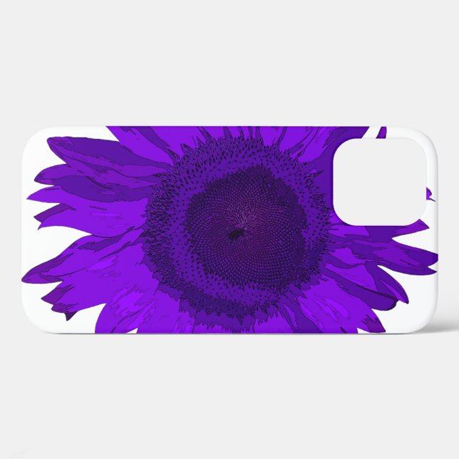 Lila Pop Art Sonnenblumen Case-Mate iPhone Hülle (Rückseite (Horizontal))