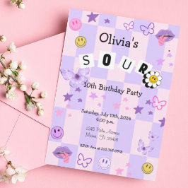 Lila Pop Musik zwischen Teen Geburtstag Einladung