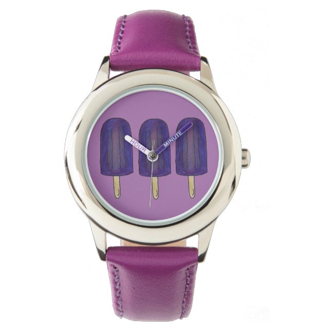 Lila Popsicles Popsicles Feinschmecker Watch Armbanduhr (Vorderseite)