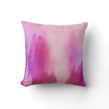 Lila Positive Raumkissen in Aquarellfarbe Pink