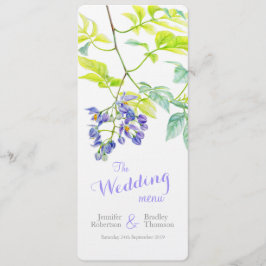 Lila Potato Strampler Hochzeitsmenü Menükarte