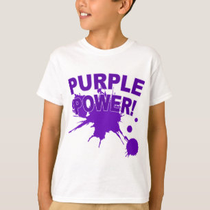 Lila Power mit einem großen platschen der Farbe T-Shirt