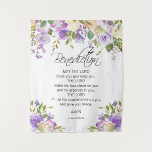 Lila PRAYER Kirche Hochzeit BACKDROP Wandteppich