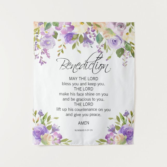 Lila PRAYER Kirche Hochzeit BACKDROP Wandteppich (Vorderseite)