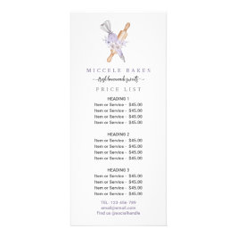 Lila Preis für Blumengebäck Werbekarte