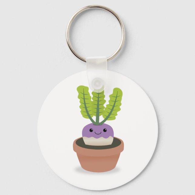 Lila Prince Turnip Schlüsselanhänger (Vorderseite)