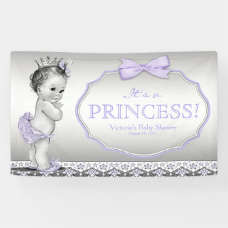 Lila Princess Baby Dusche Banner