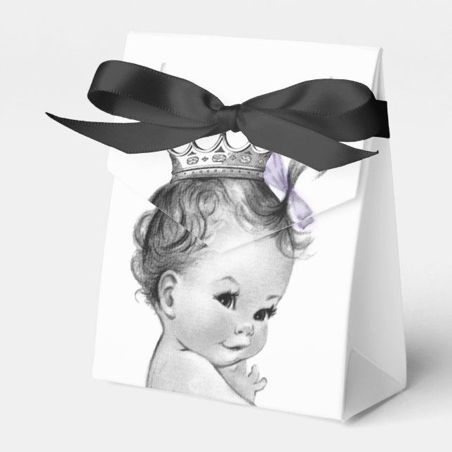 Lila Princess Baby Dusche Geschenkschachtel (Vorderseite)