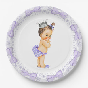 Lila Princess Baby Dusche Pappteller