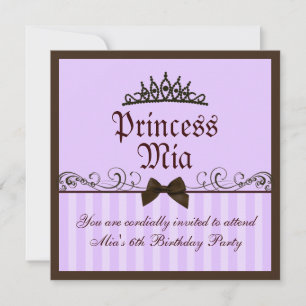 Lila Princess Birthday Einladung