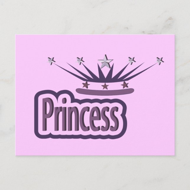 Lila Princess Crown Postkarte (Vorderseite)