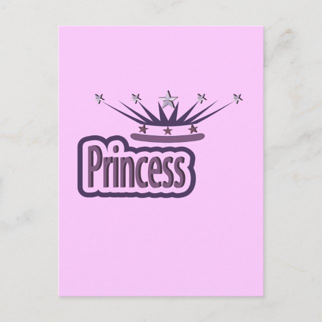 Lila Princess Crown Postkarte (Vorderseite)