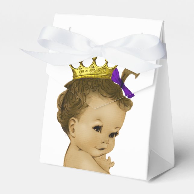 Lila Princess Ethnic Princess Baby Dusche Geschenkschachtel (Vorderseite)