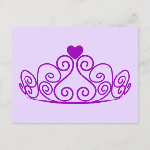 LILA PRINCESS TIARA GRAFIK CROWN CUSTOMIZABLE P POSTKARTE