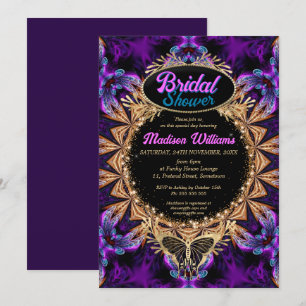 Lila Princess Whimsical Brautparty Einladung