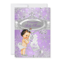 Lila Princess Winter Baby Dusche Brünett