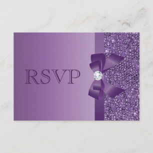 Lila Printsequenzen, Bow & Diamond-UAWG RSVP Karte