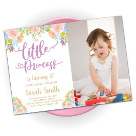 Lila Prinzessin Geburtstagseinladungen mit Foto Einladung