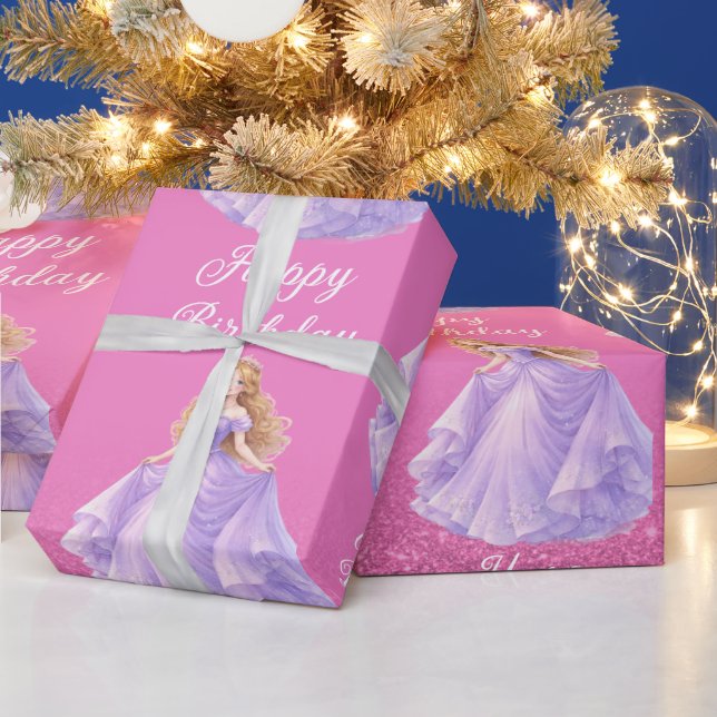 Lila Prinzessin  Geschenkpapier (Feiertage)