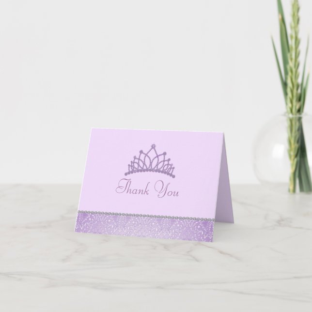 Lila Prinzessin Thank You Card Dankeskarte (Vorderseite)